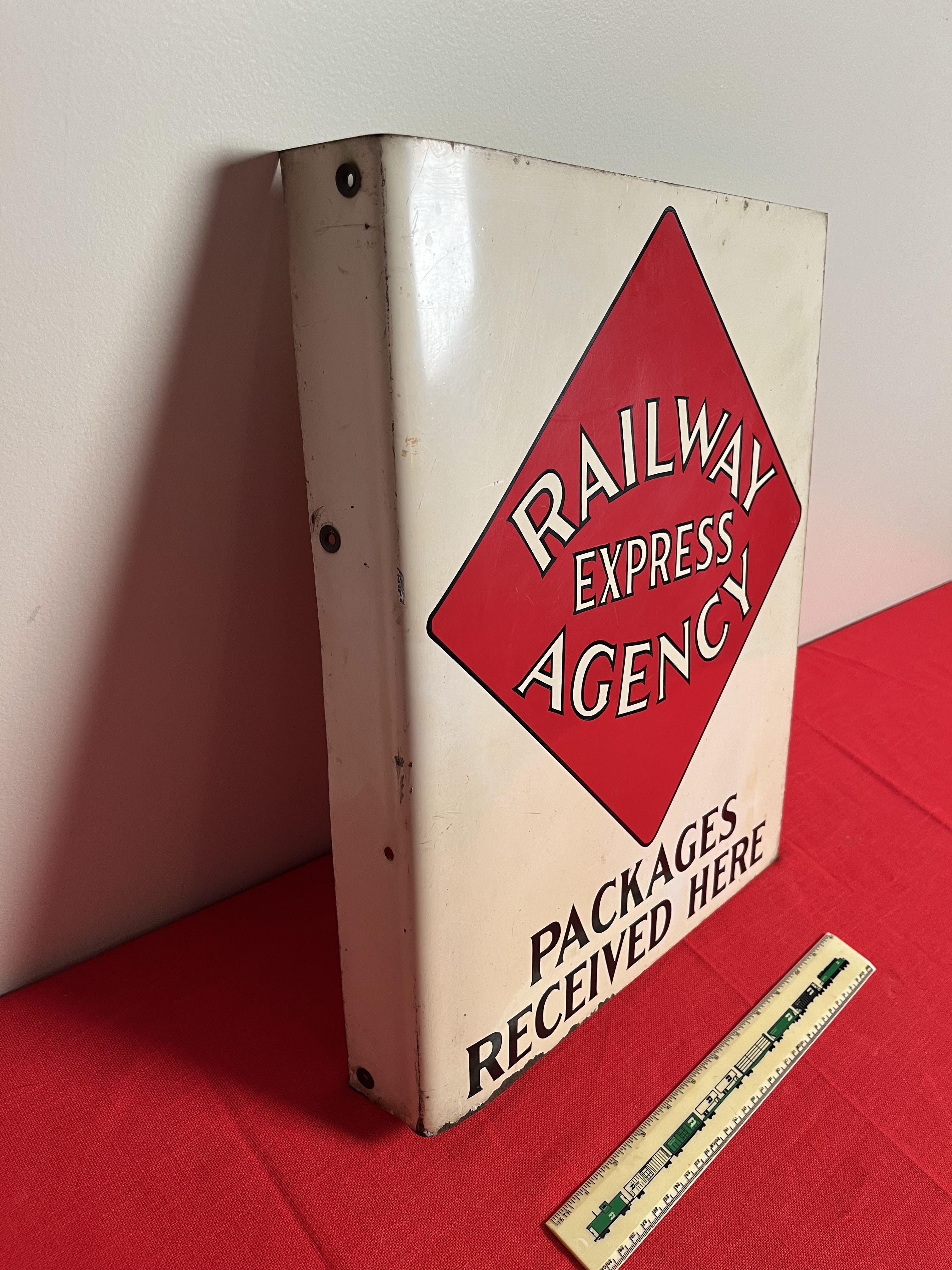 Railway Express Agency Flange Sign-Packages Received