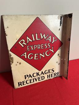 Railway Express Agency Flange Sign-Packages Received