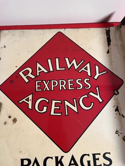 Railway Express Agency Flange Sign-Packages Received