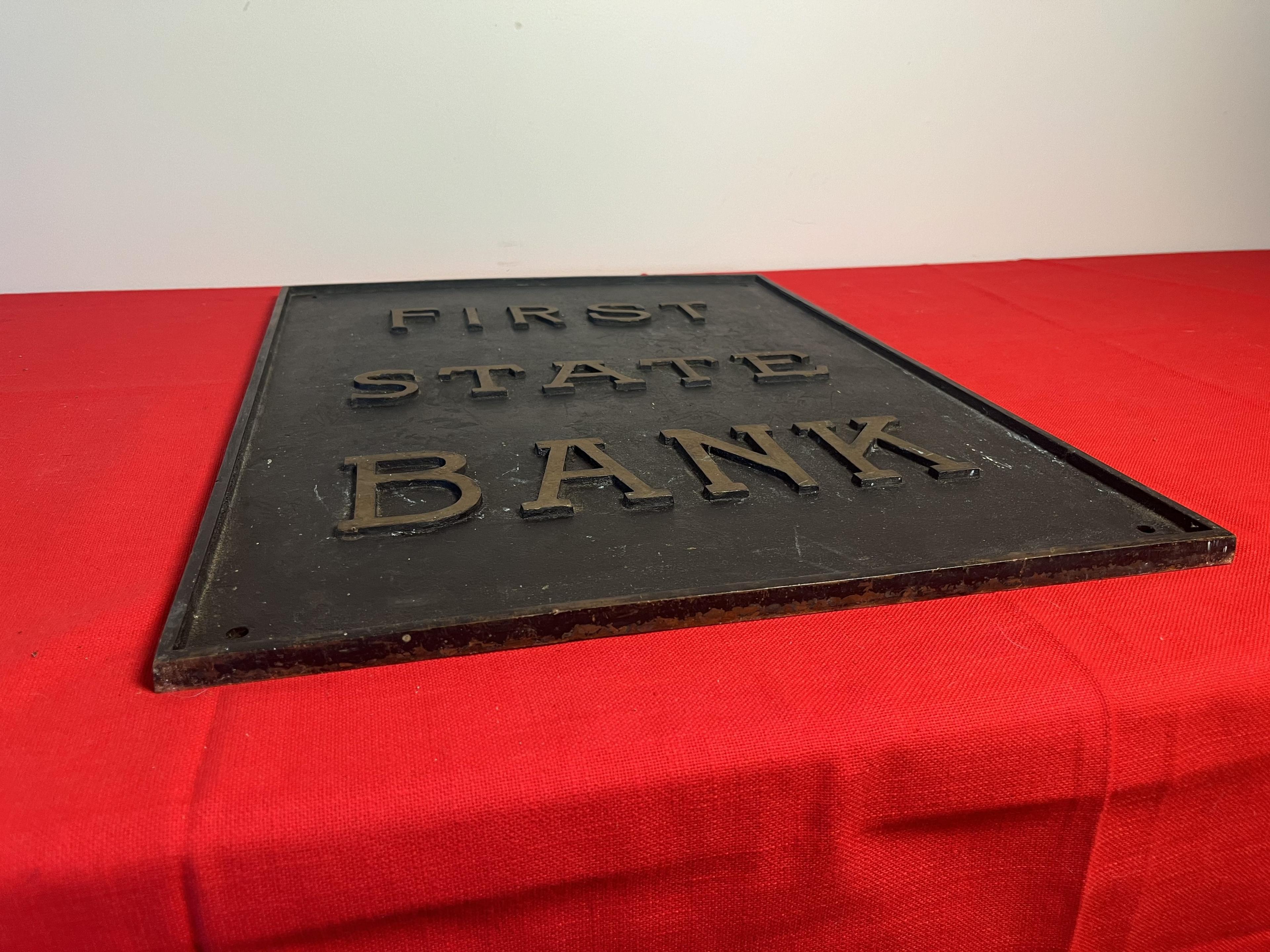 First State Bank Bronze Plaque/Sign