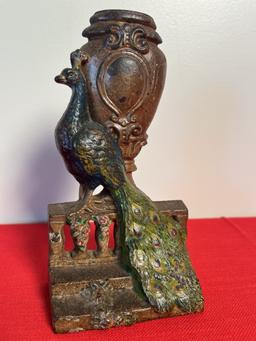 Early Hubley Cast Iron Peacock Doorstop