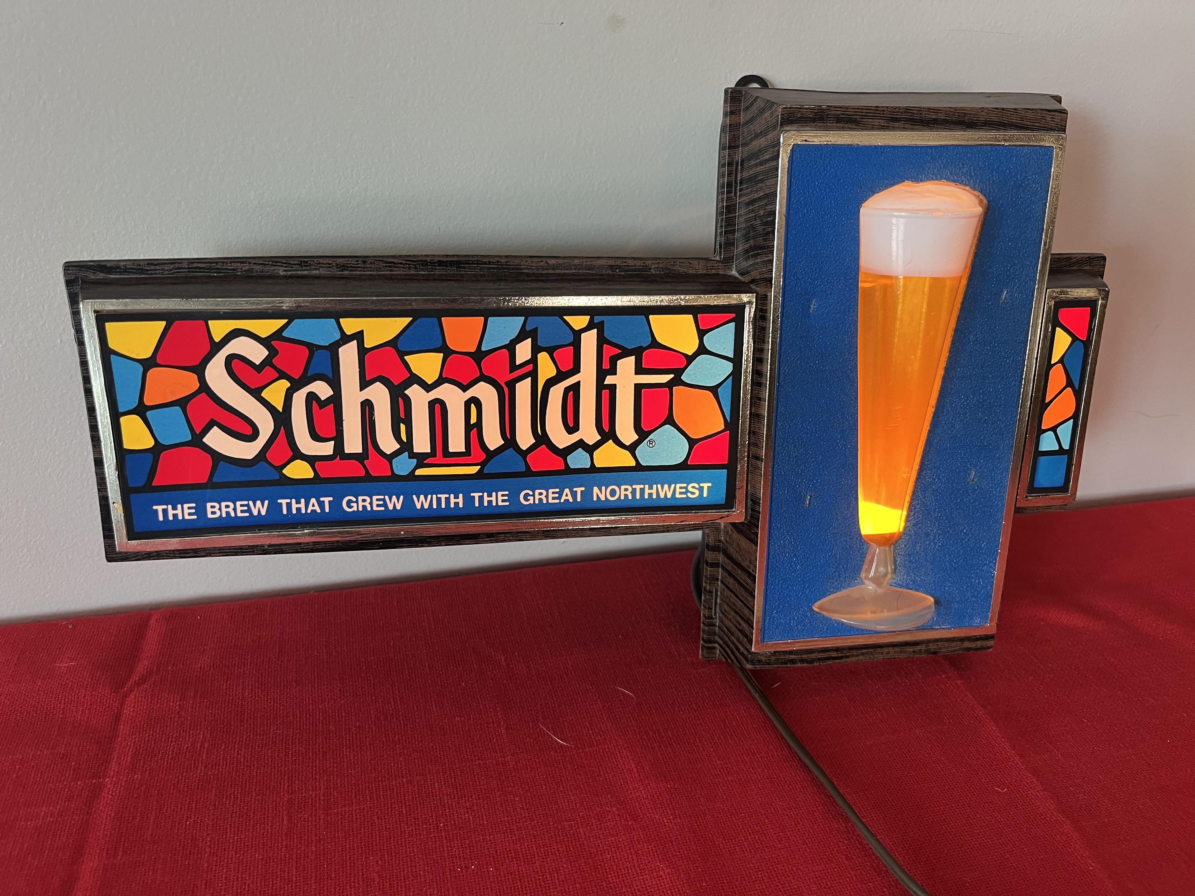 Schmidt Beer Bubbler Lighted Sign