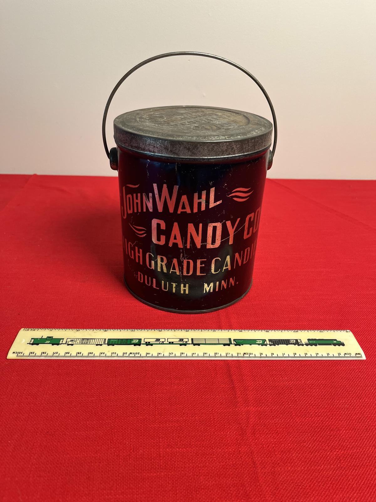 John Wahl Candy Co Metal Pail