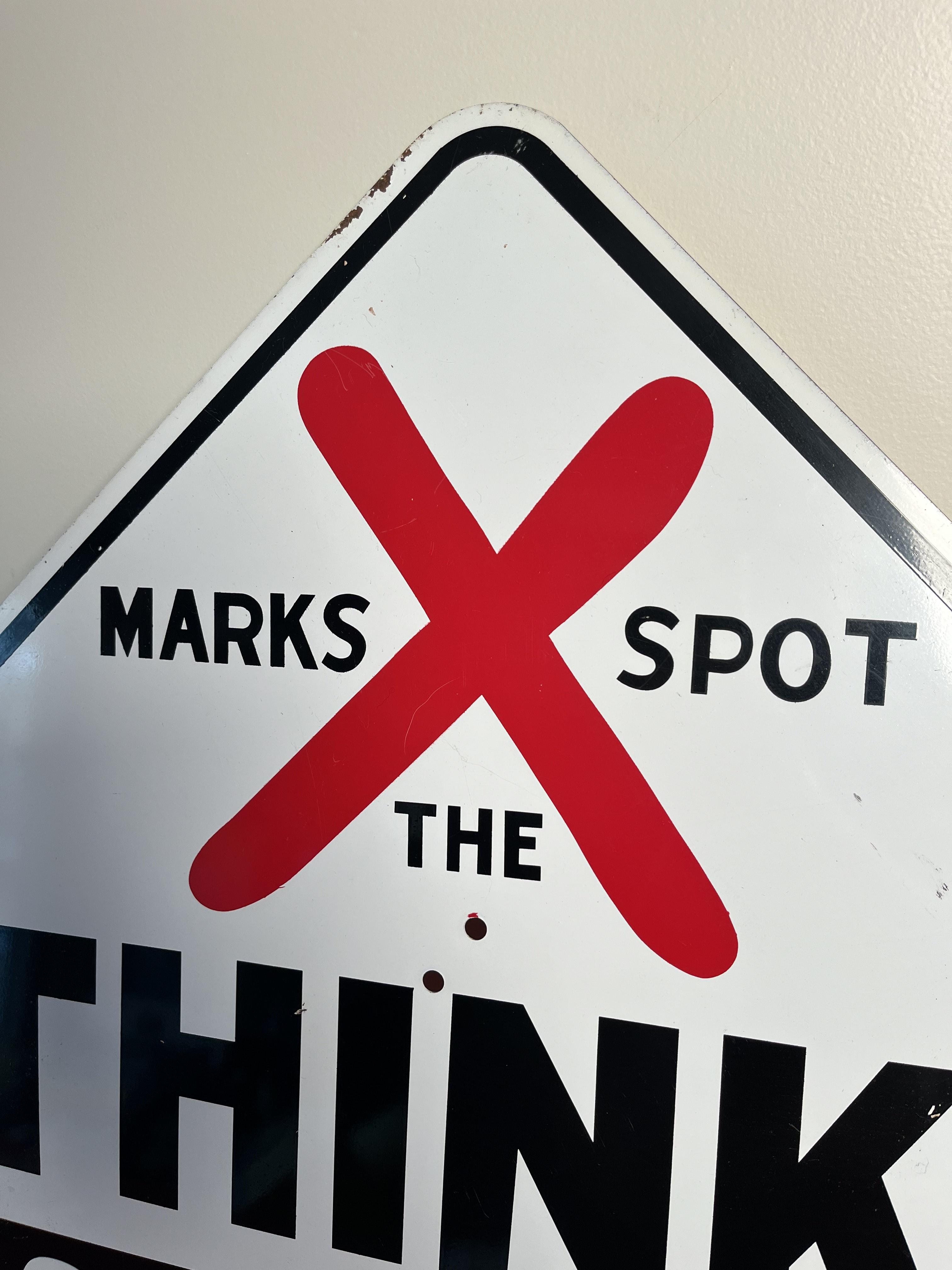 Automotive Highway 'X' Marks The Spot Drive Safely Sign