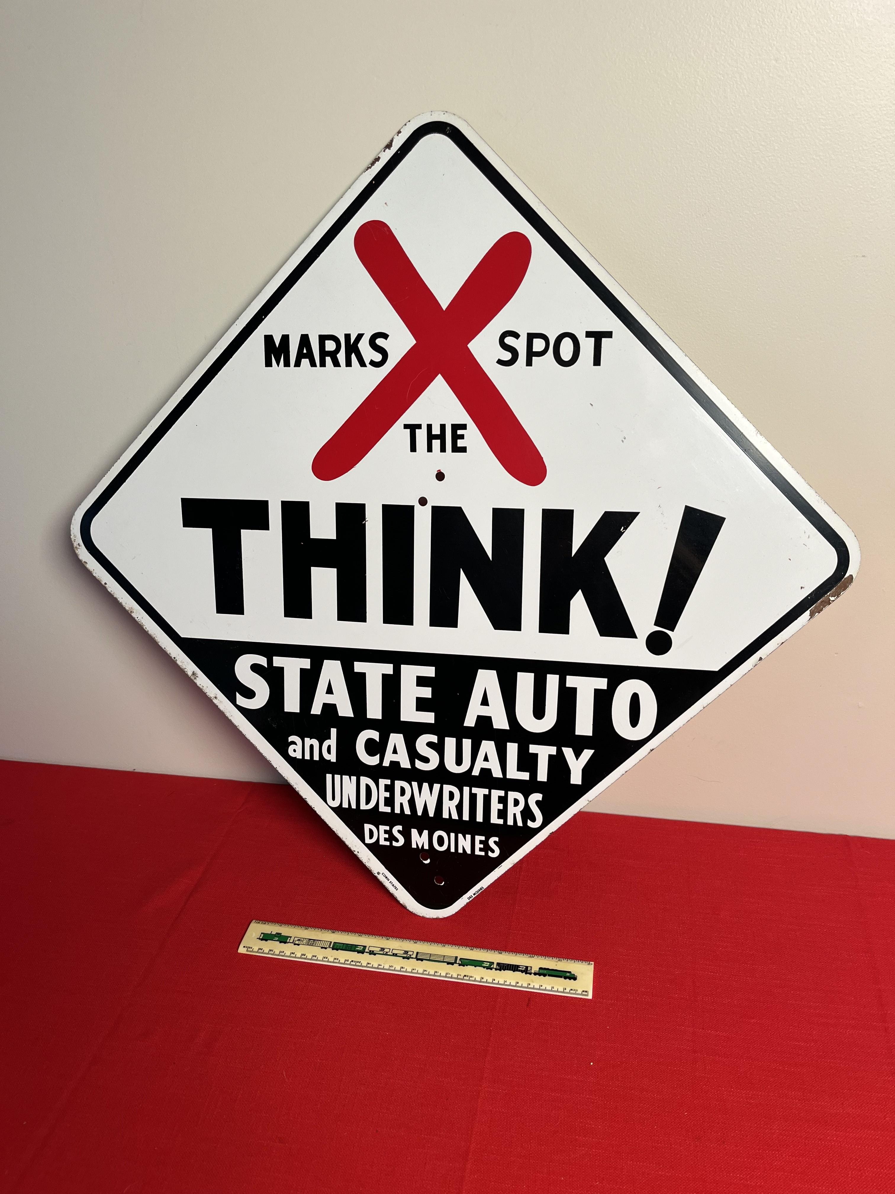 Automotive Highway 'X' Marks The Spot Drive Safely Sign