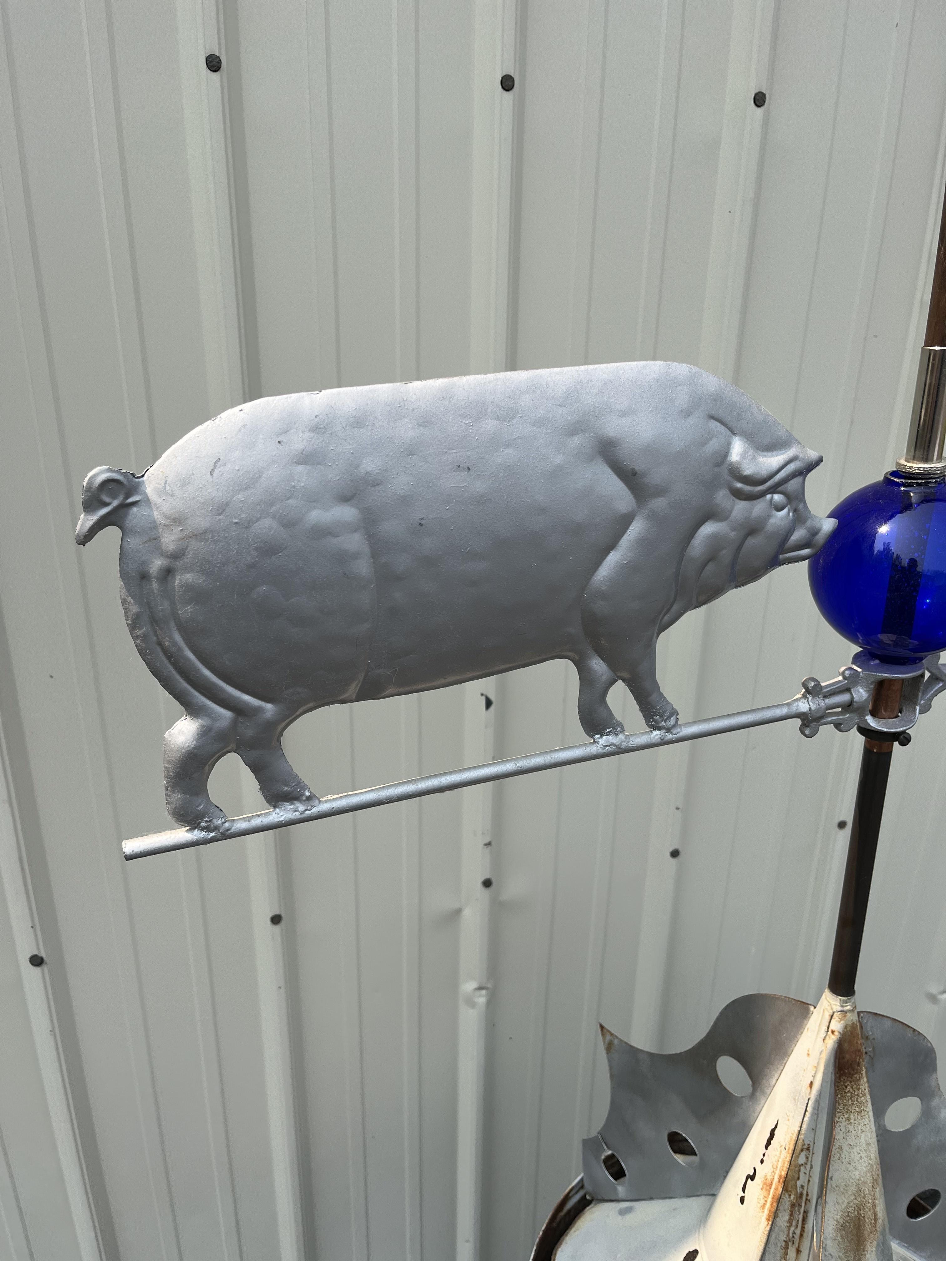 Barn Cupola Topper Lightning Rod With Piggy Arrow