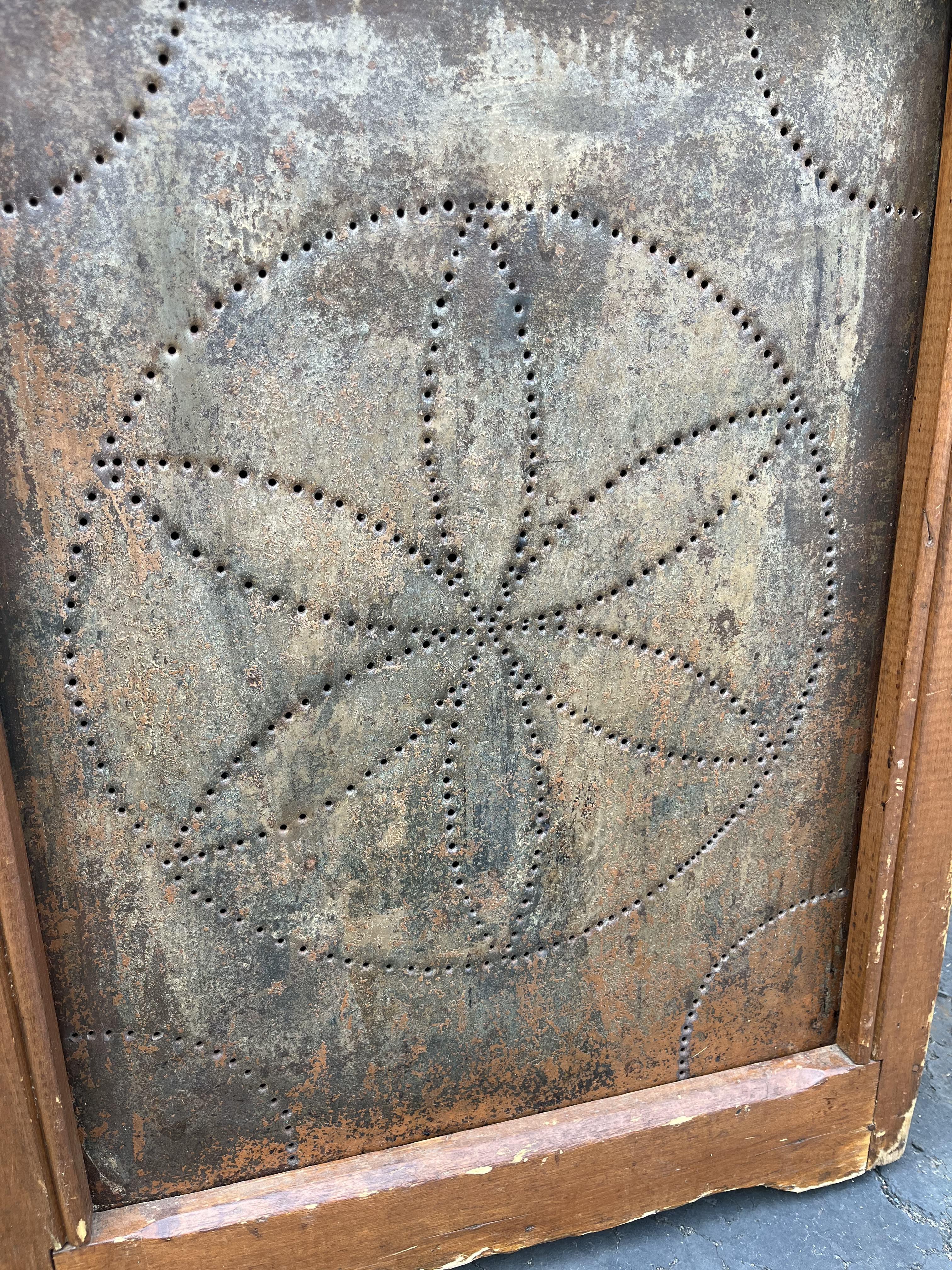 19th Century Punched Tin Vegetable Bin