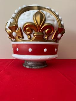 Standard Oil Milk Glass Red/Gold Crown