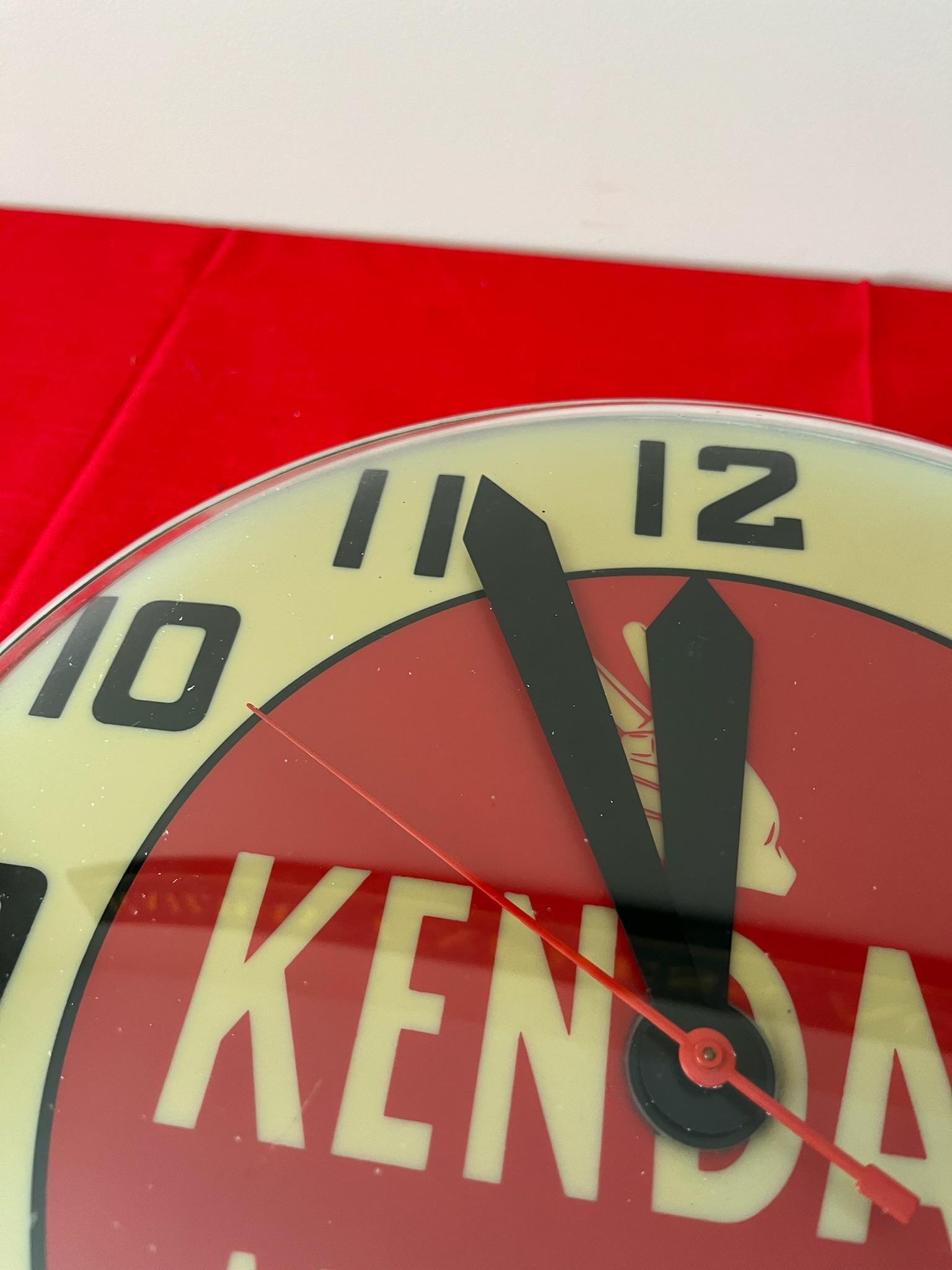 Kendall Motor Oil Glass Front Clock