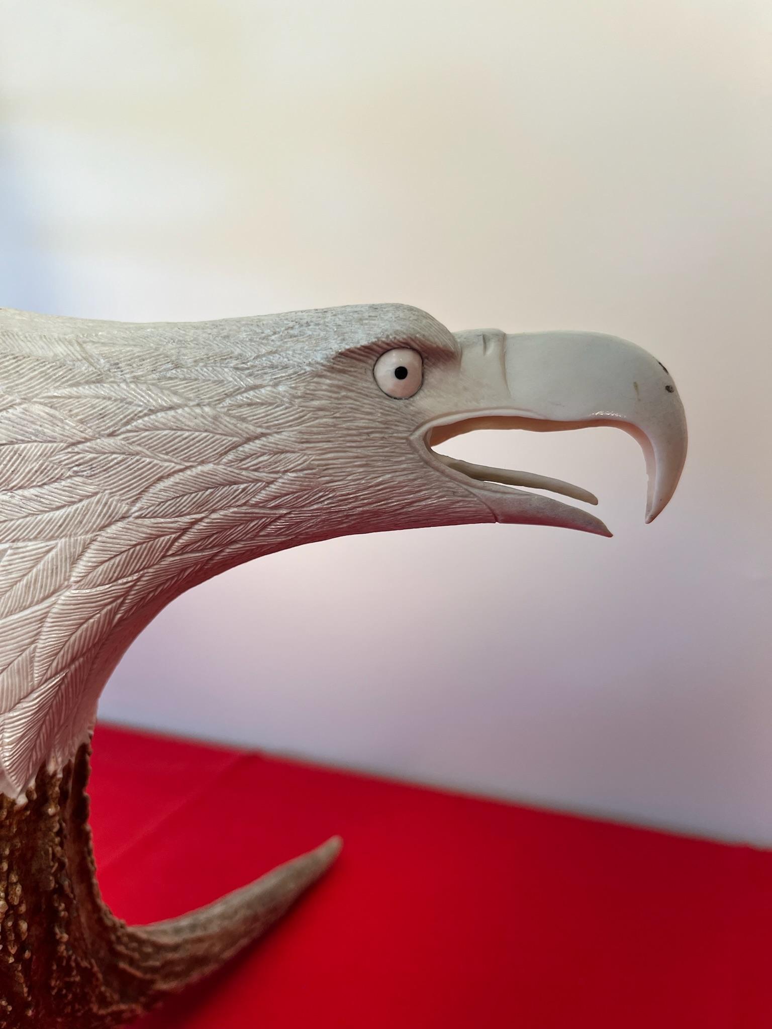 Moose Antler Master Carving By Tom Cooper "Eagles Landing"