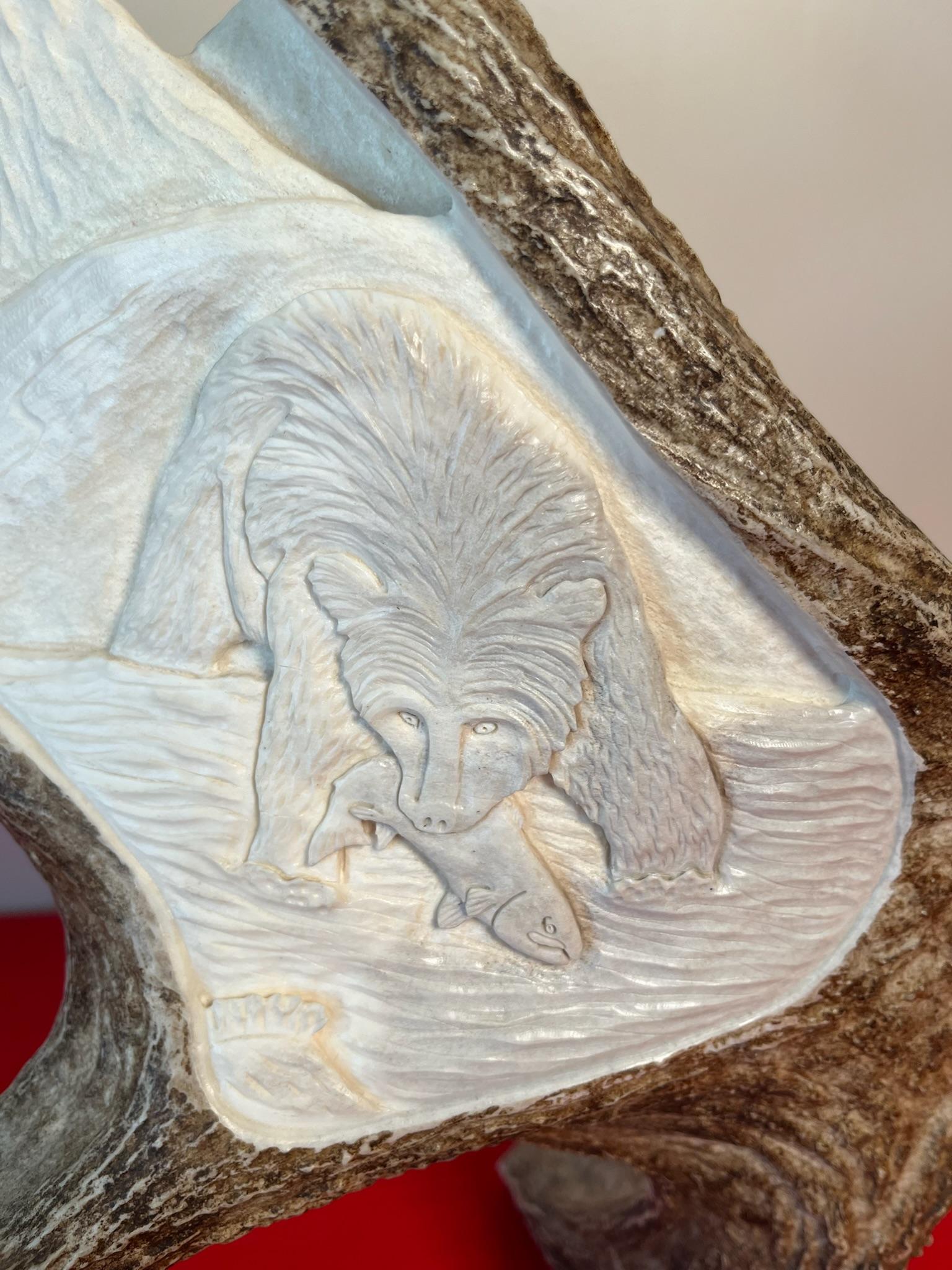 Moose Antler Master Carving By Tom Cooper "Eagles Landing"