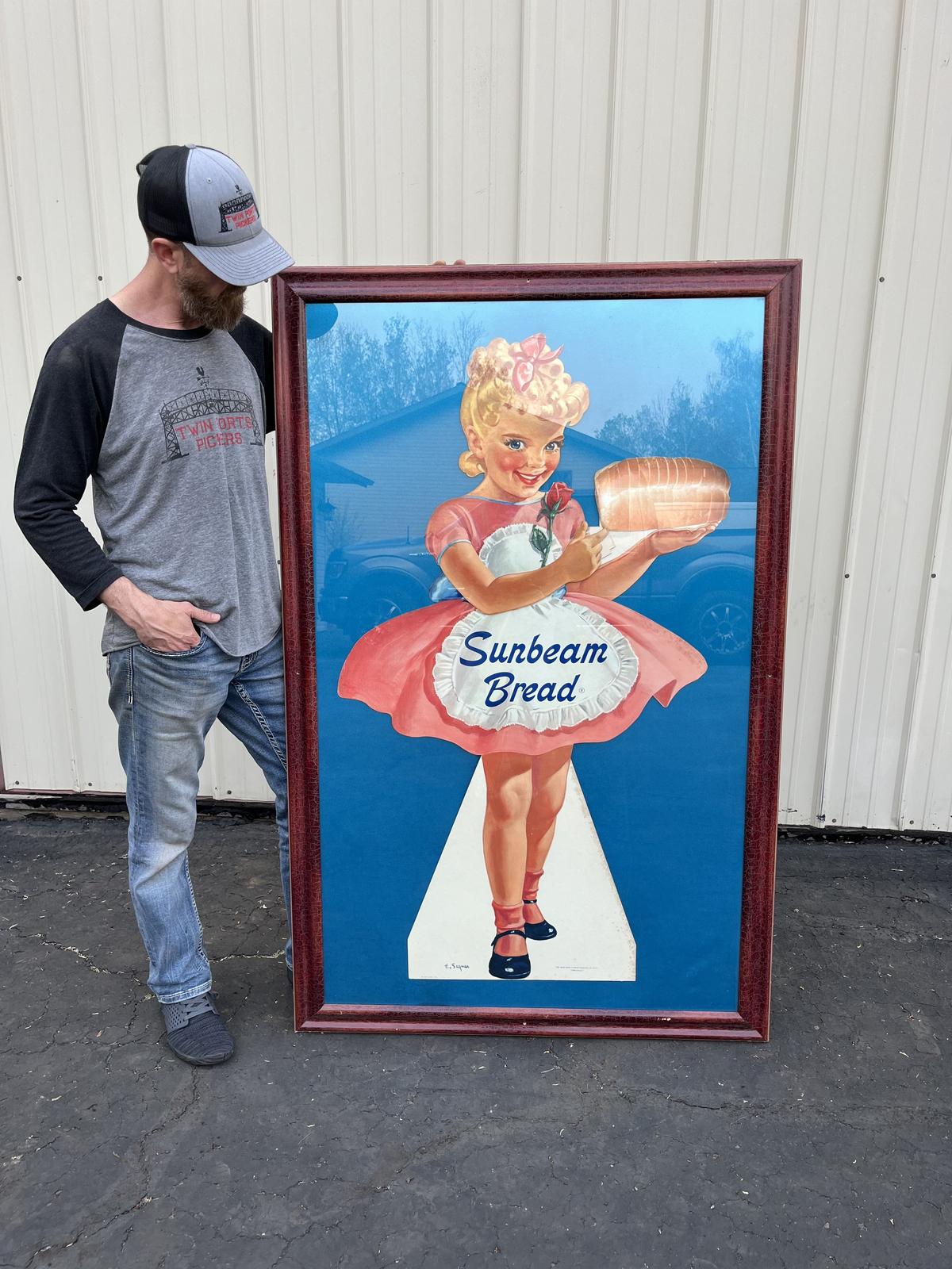 Artist Signed Sunbeam Bread Cardboard Stand-up Little Miss Sunbeam