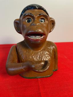 Monkey Bust Mechanical Bank