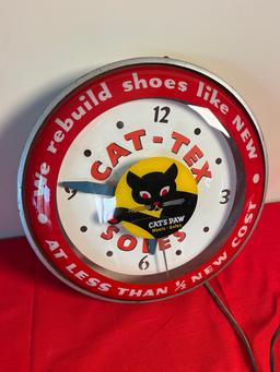 Cat-Tex Soles Lighted Advertising Clock