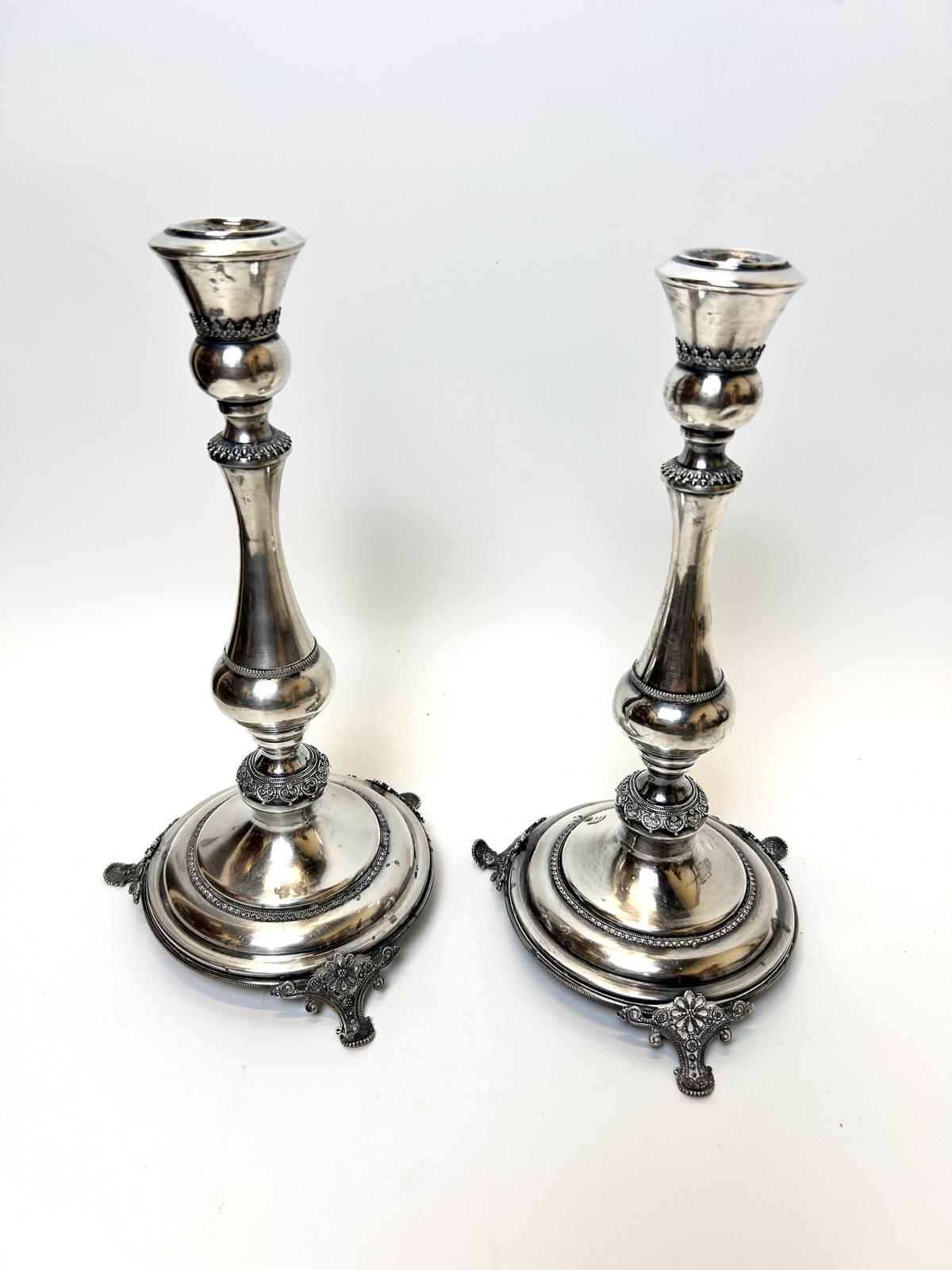 Pair Sterling Candlesticks TW 512 G