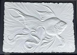 Signed Roberta Peck Signed Cast Paper Fish
