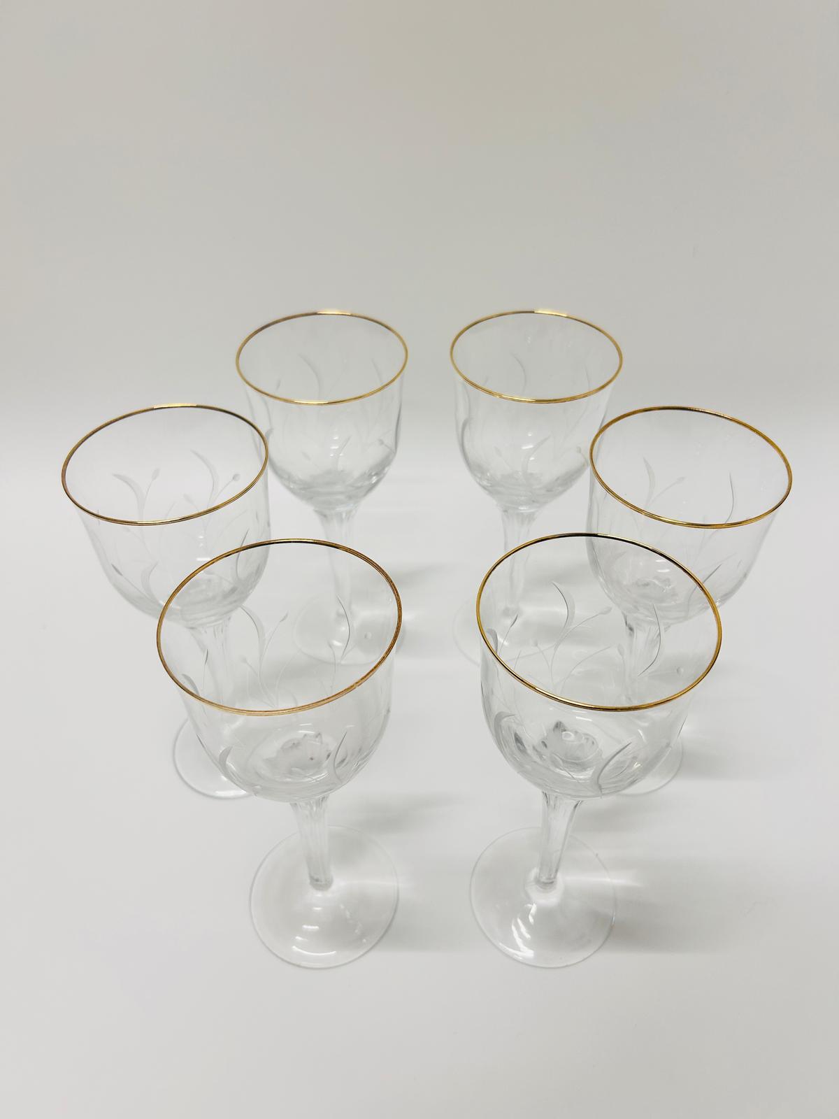 6 Waterford Crystal Melodia wine glasses 7 1/2 in H