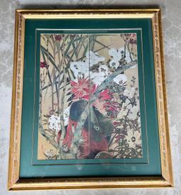 Image Gold Frame Chinese Floral Scene