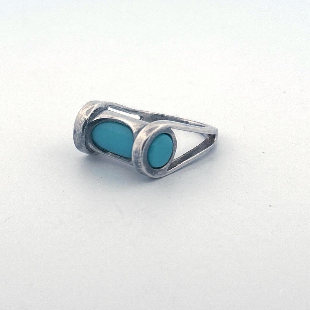 Modern Sterling Ring Turquoise