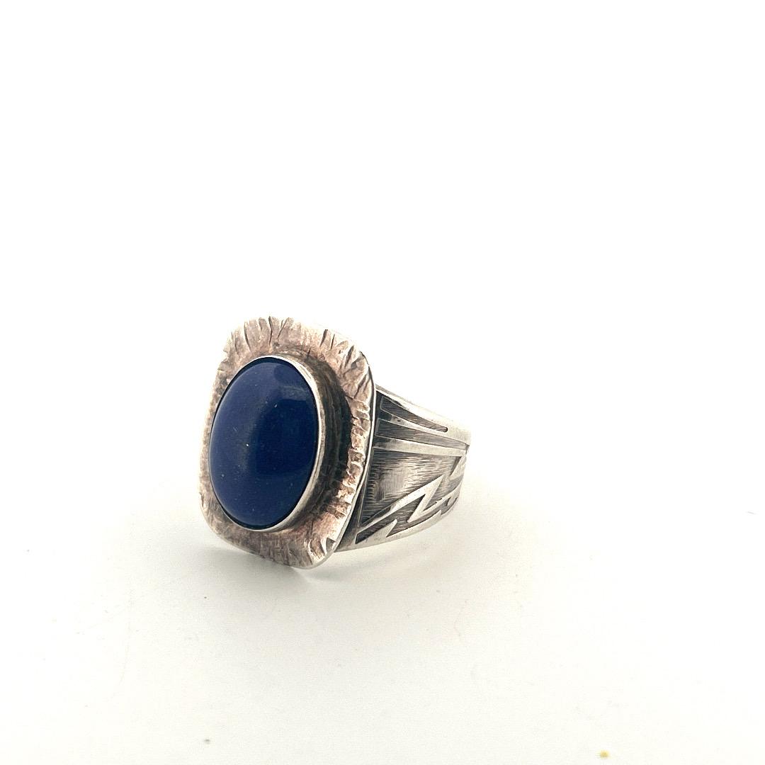 Shadow Box Lapis Sterling Ring KBN