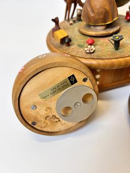 4 Swiss Wooden Music Boxes Thorens