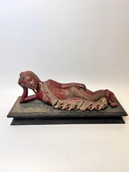 Large reclining red wood Guanyin