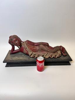 Large reclining red wood Guanyin