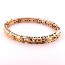 DeLatori 925 Sterling gold vermeil Hinged Bangle