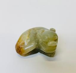 Chinese carved Jade Lying down dog