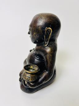 Antique Seated Bronze Buddha Begging