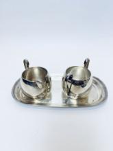 Wallace 3 Piece Sterling Sugar, Creamer Tray