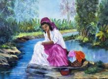 Large O/C Ma.Ysabel Maciel Washer Woman River