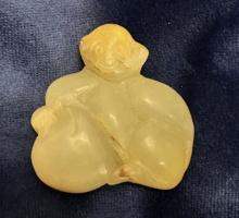 Chinese carved Jade seated Monkey