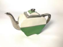 Rare Green and White Retro Teapot