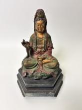 Vintage Polychrome Guanyin Wood