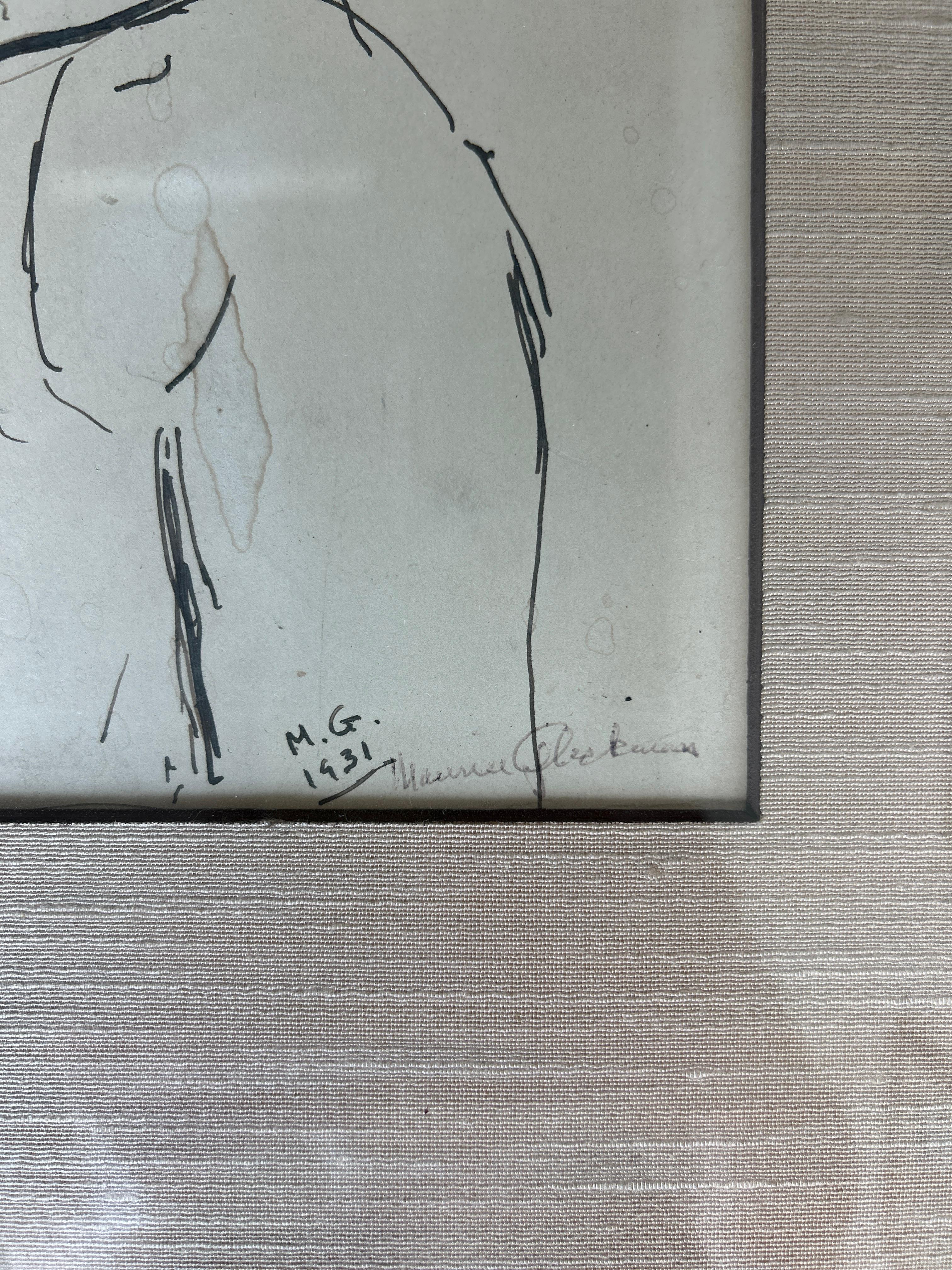 Maurice Glickman (1906-1981) Original Drawing Female Portrait