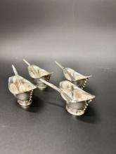 William Spratling 4 Sterling Salt Cellar and Spoons