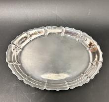 Sterling Oval tray McAuliffe & Hadley Scalloped Arts & Crafts