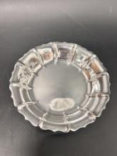 Round tray Scalloped Arts & Crafts Sterling
