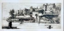 Joseph Pennell (1857-1926) American Etching of Waterfront
