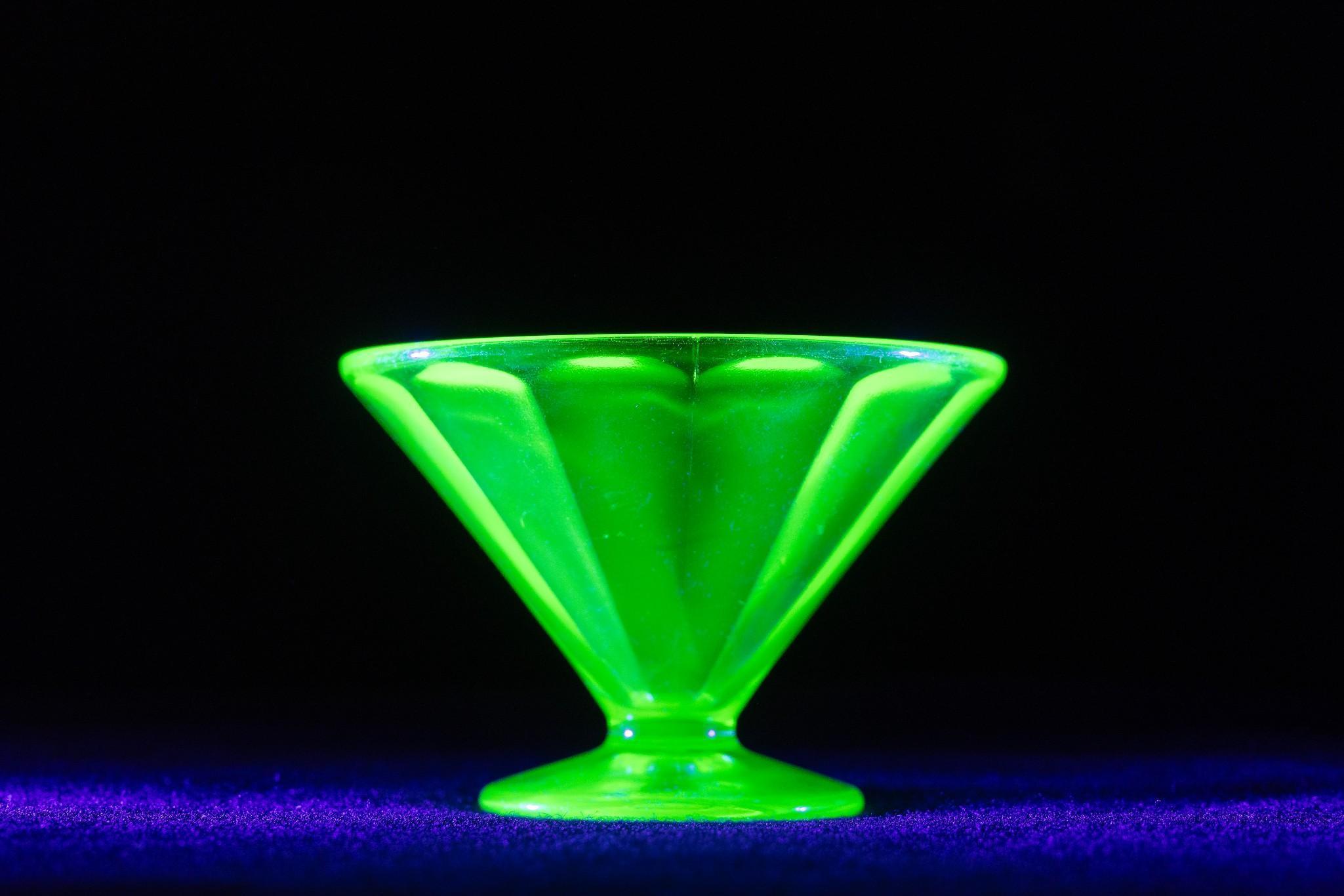 Antique Uranium Glass Sundae Cup by Federal 2