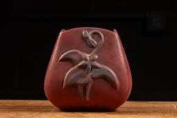 Red Square Vase by Van Briggle Pottery