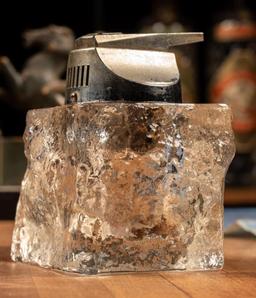 Mid Century Glass "Ice Cube" Lighter