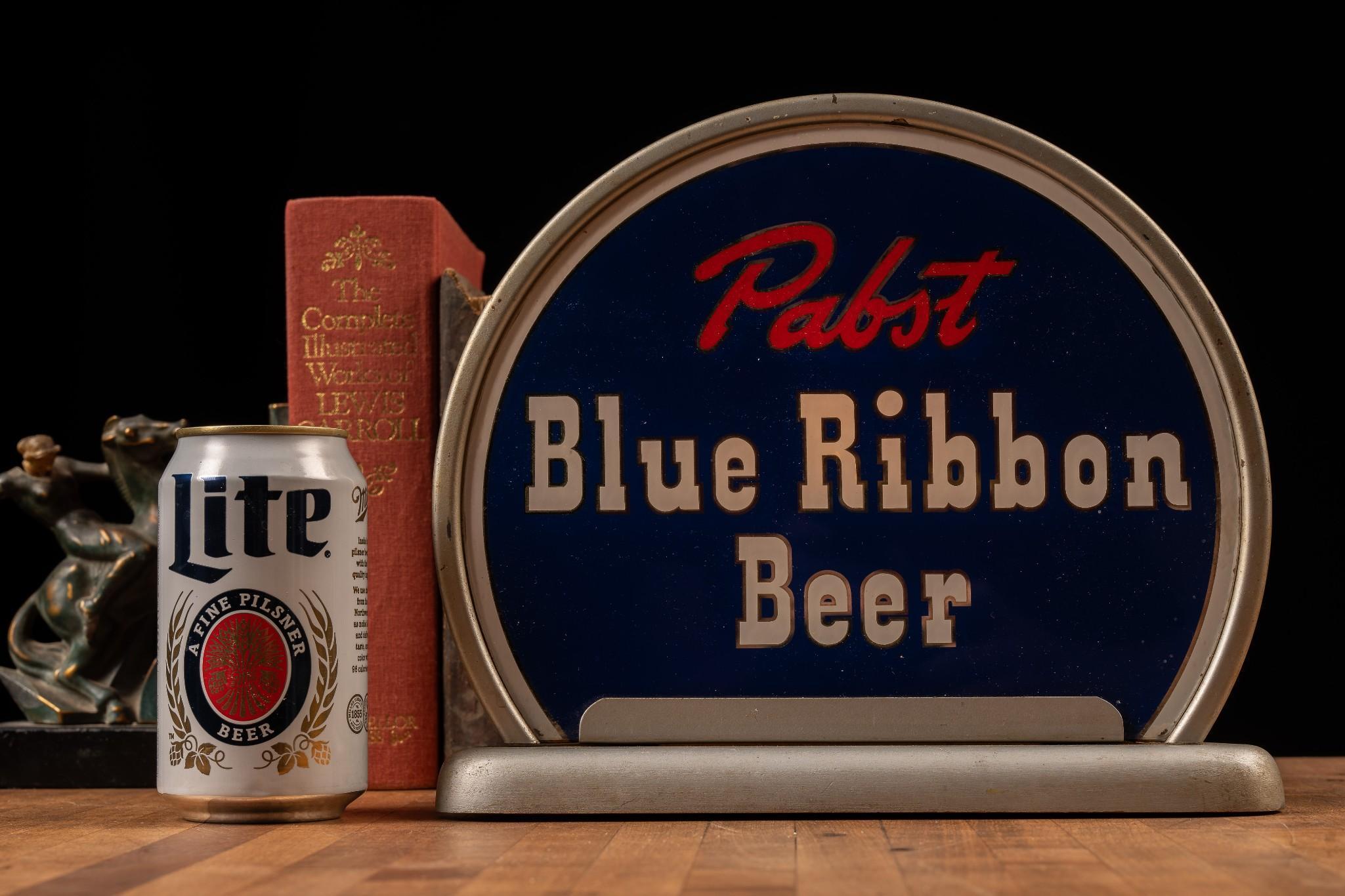 Vintage Gillco Lighted Pabst Blue Ribbon Glass Sign