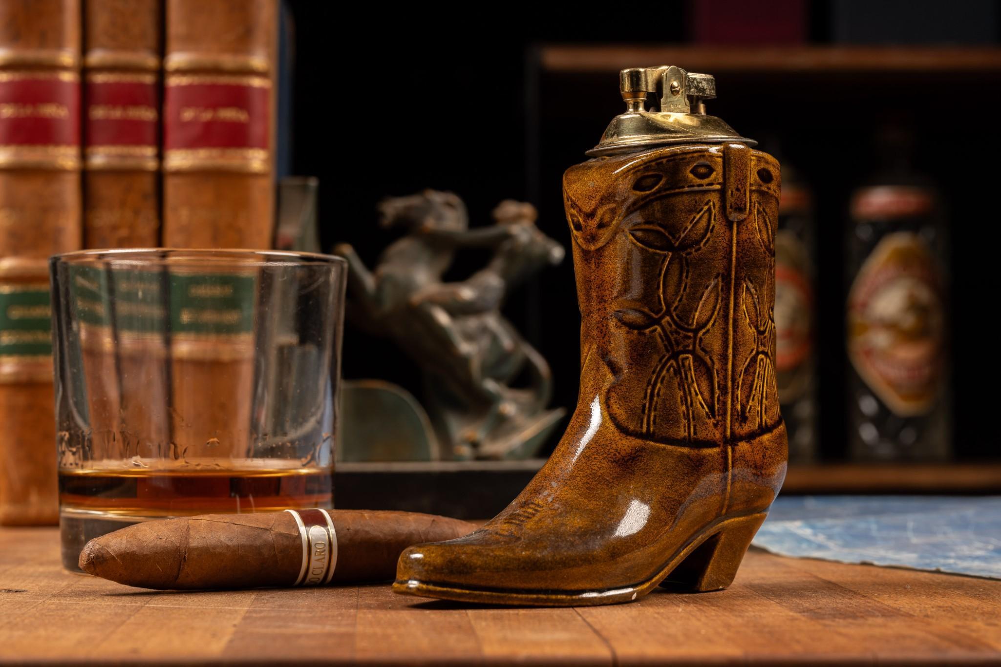 Vintage Ceramic Cowboy Boot Lighter