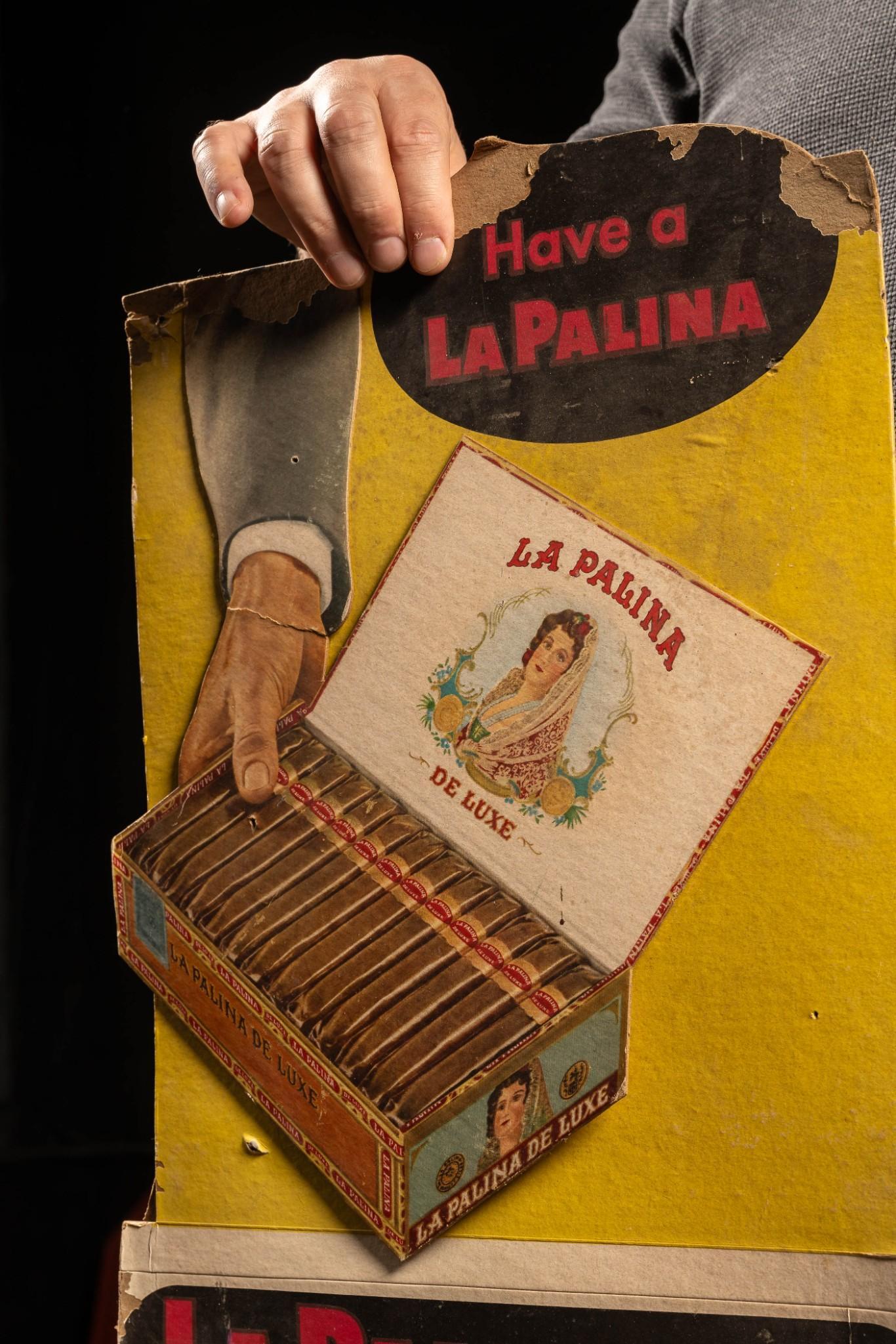 Lot of Two Vintage La Palina Cardboard Ads