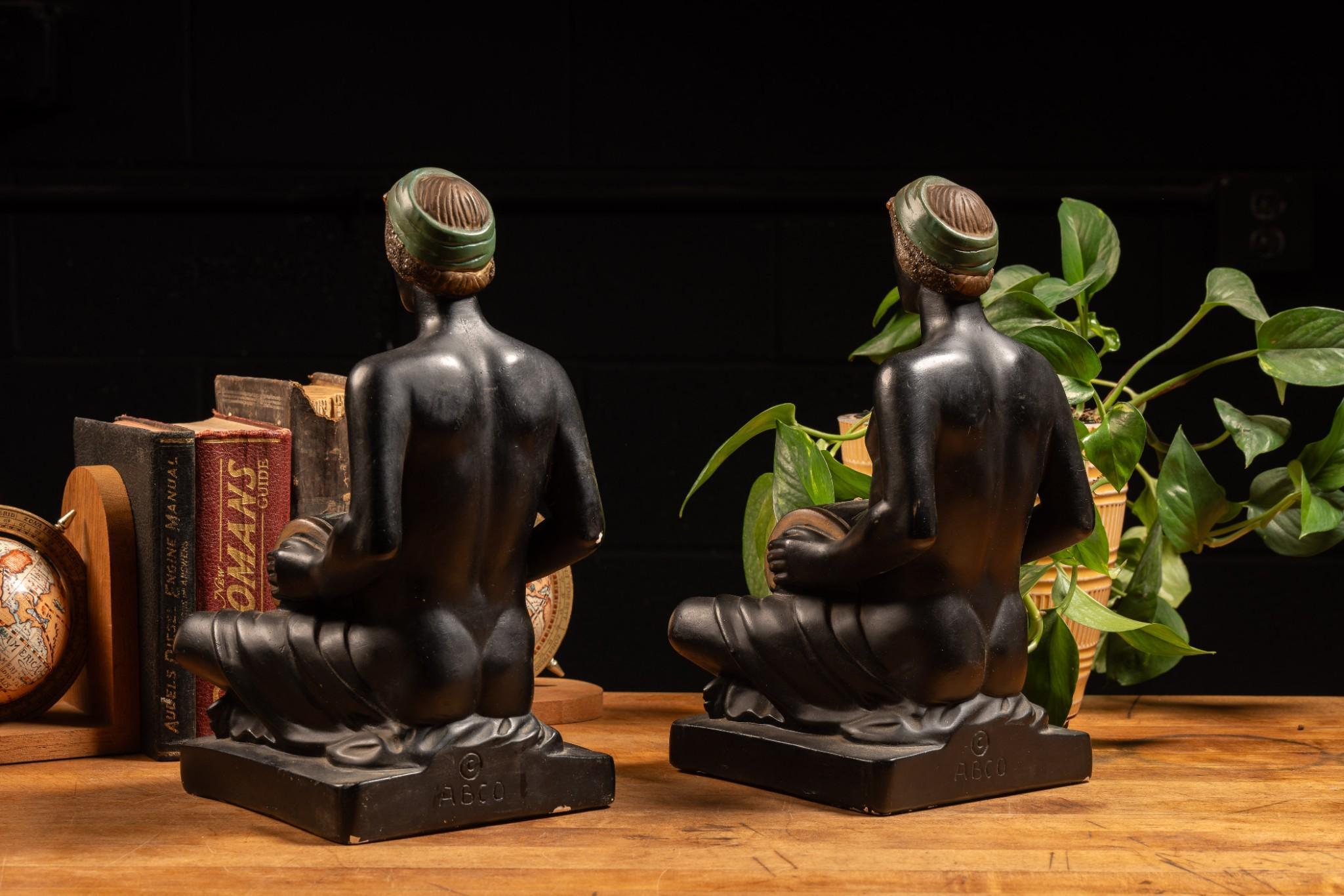Pair of Sitting Nubian Man Sculptures by ABCO