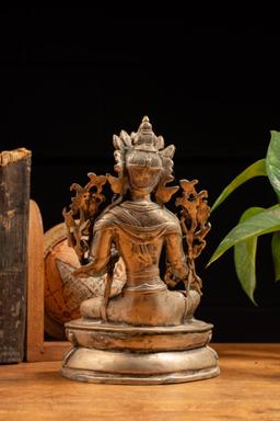 Vintage Tibetan Buddhist Metal Statue
