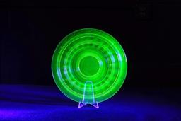 Uranium Glass Ribbed Plate