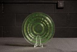 Uranium Glass Ribbed Plate